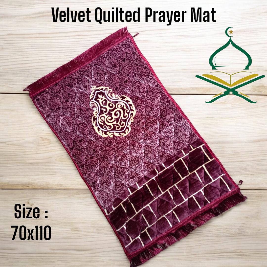 Velvet Padded Prayer Mat | Printed Multicolor Design