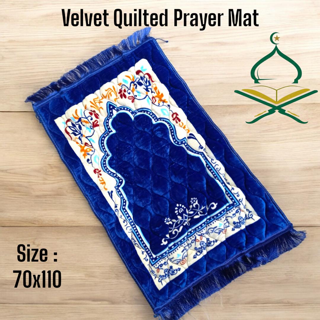 Velvet Padded Prayer Mat | Printed Multicolor Design
