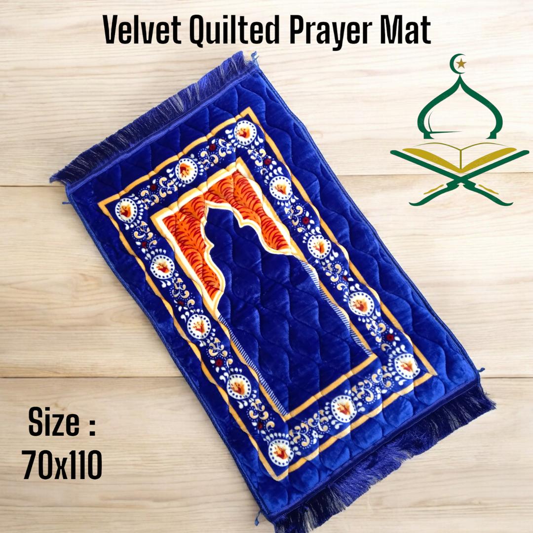 Velvet Padded Prayer Mat | Printed Multicolor Design