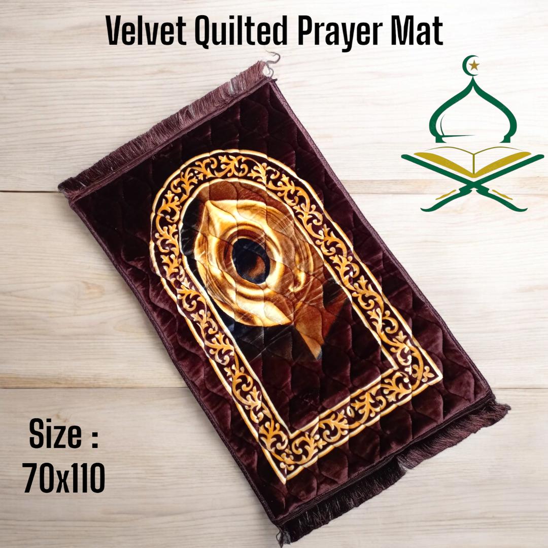 Velvet Padded Prayer Mat | Printed Multicolor Design