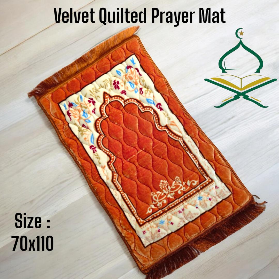 Velvet Padded Prayer Mat | Printed Multicolor Design